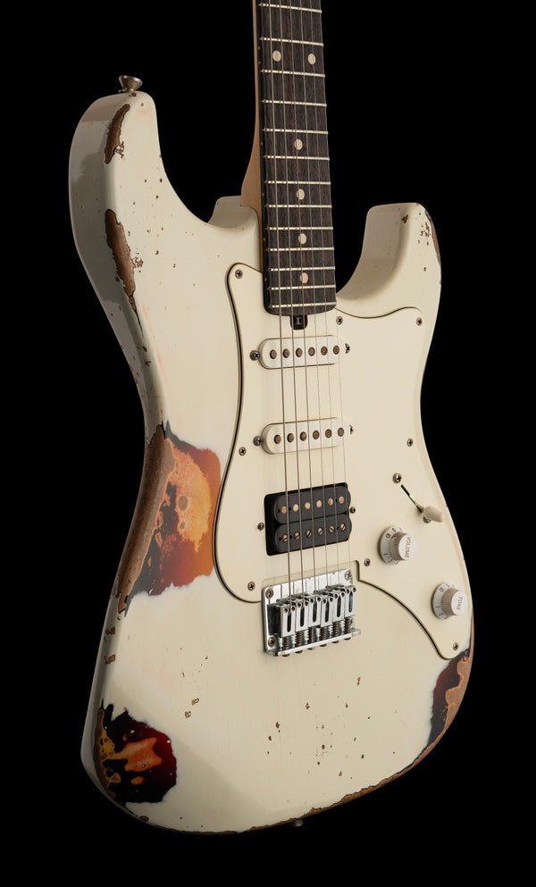 Friedman Vintage-S - HSS - Aged White on 3 Tone Burst