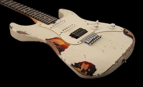 Friedman Vintage-S - HSS - Aged White on 3 Tone Burst