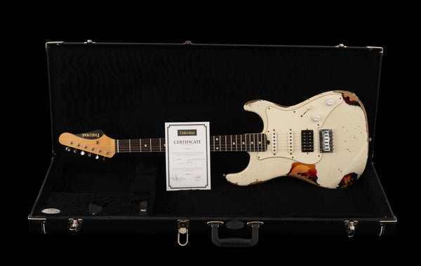 Friedman Vintage-S - HSS - Aged White on 3 Tone Burst