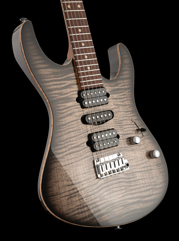 Suhr Modern Plus, Trans Charcoal Burst, HSH, Pau Ferro