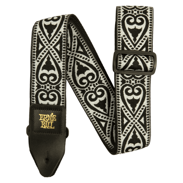 Ernie Ball Classic Jacquard Guitar Strap / Bass Strap - Black Heart