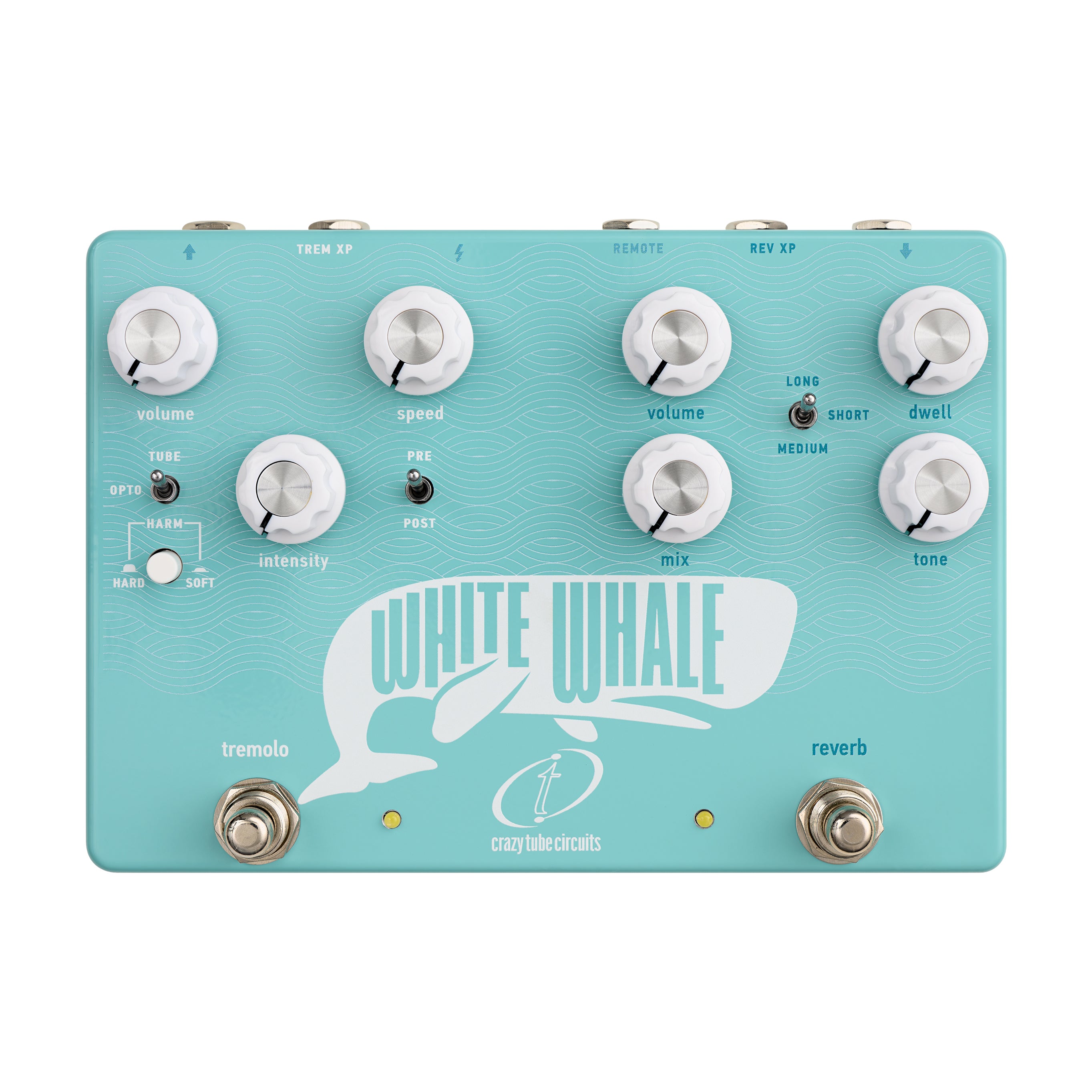 crazy guitar effects pedals Crazy Tube Circuits White Whale V2 Spring Reverb/Tremolo