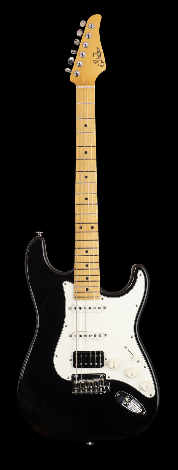 Suhr Classic S, Black, HSS, Maple, SSCII, Hardcase