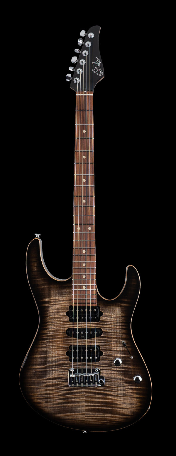 Suhr Modern Plus, Trans Charcoal Burst, HSH, Pau Ferro - Hardcase