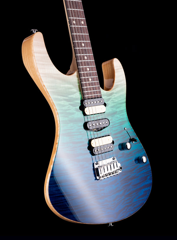 Suhr Custom Modern Aqua Blue Gradient