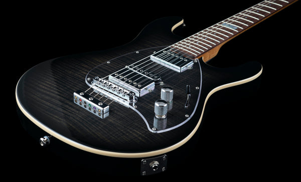 Ernie Ball Music Man Ball Family Reserve Ltd Ed Steve Morse Darklord Y2D Black Burst