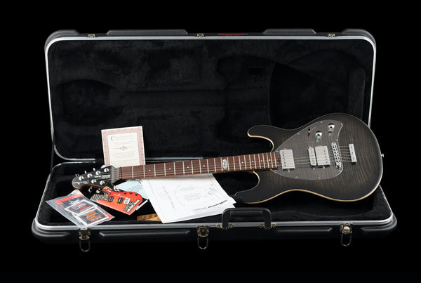 Ernie Ball Music Man Ball Family Reserve Ltd Ed Steve Morse Darklord Y2D Black Burst
