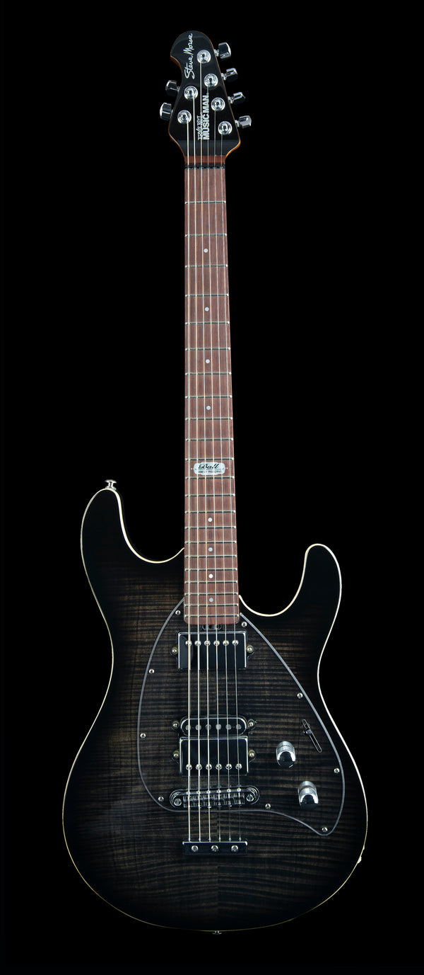 Ernie Ball Music Man Ball Family Reserve Ltd Ed Steve Morse Darklord Y2D Black Burst