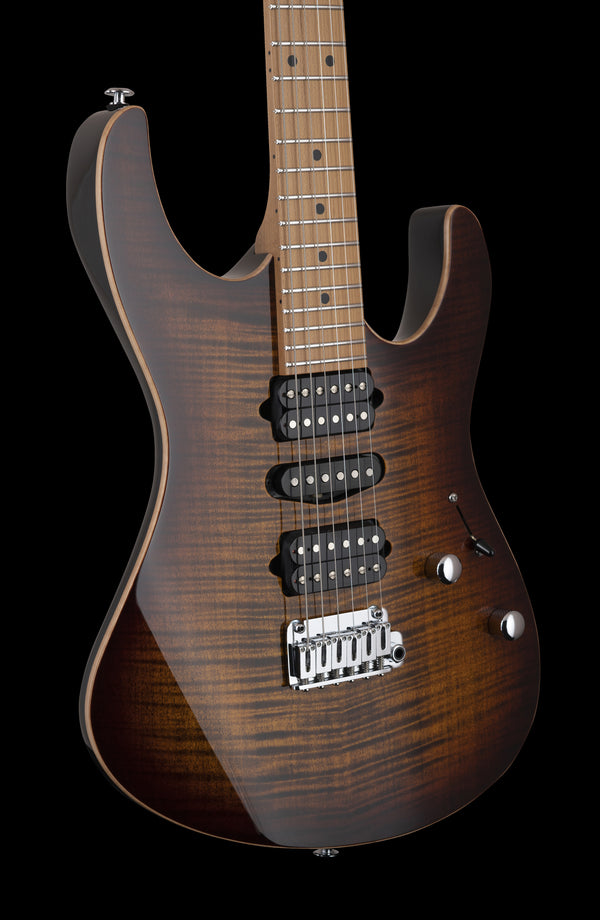 Suhr Modern Plus, Bengal Burst, HSH, Maple - hardcase upgrade