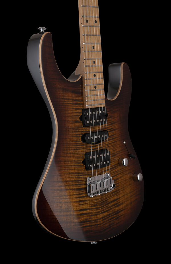 Suhr Modern Plus, Bengal Burst, HSH, Maple - hardcase upgrade