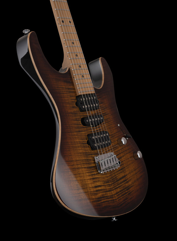 Suhr Modern Plus, Bengal Burst, HSH, Maple - hardcase upgrade