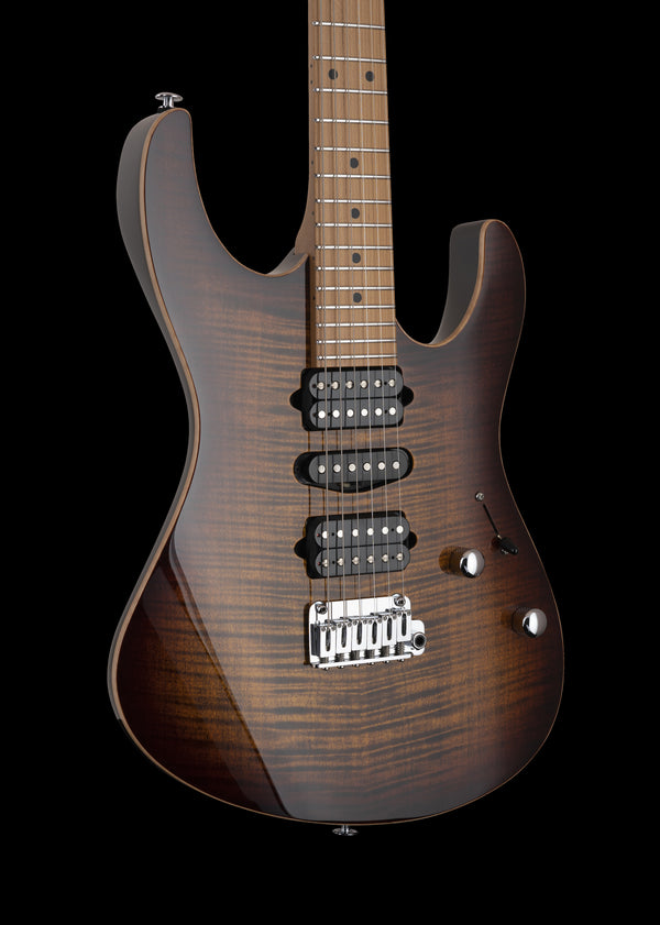 Suhr Modern Plus, Bengal Burst, HSH, Maple - hardcase upgrade