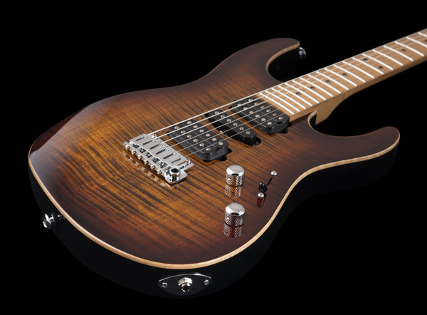Suhr Modern Plus, Bengal Burst, HSH, Maple - hardcase upgrade