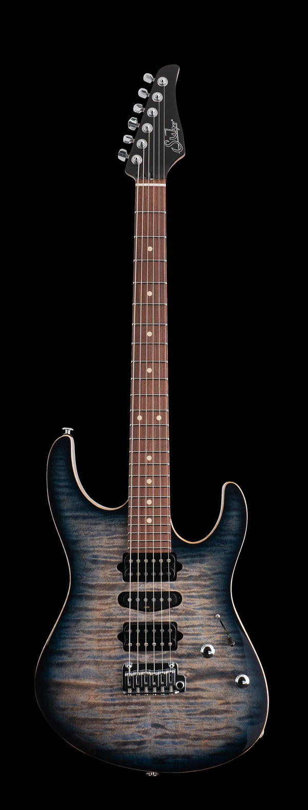 Suhr Modern Plus, Faded Trans Whale Blue Burst, HSH, Pau Ferro - Hardcase