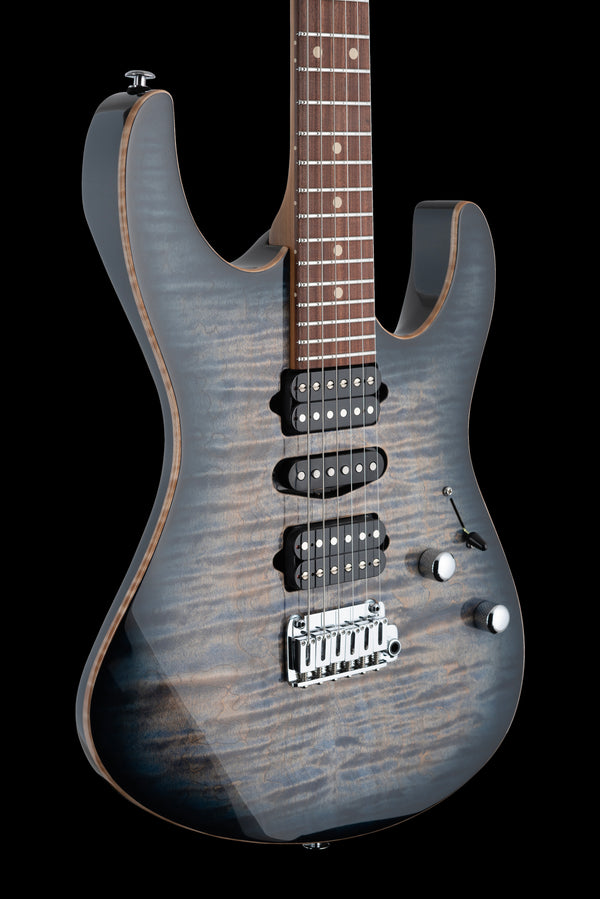 Suhr Modern Plus, Faded Trans Whale Blue Burst, HSH, Pau Ferro - Hardcase