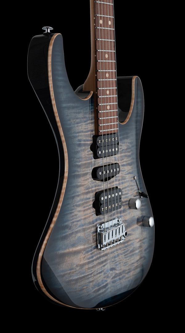 Suhr Modern Plus, Faded Trans Whale Blue Burst, HSH, Pau Ferro - Hardcase