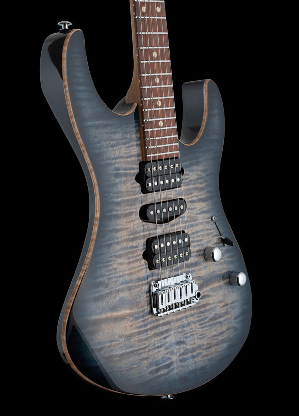 Suhr Modern Plus, Faded Trans Whale Blue Burst, HSH, Pau Ferro - Hardcase