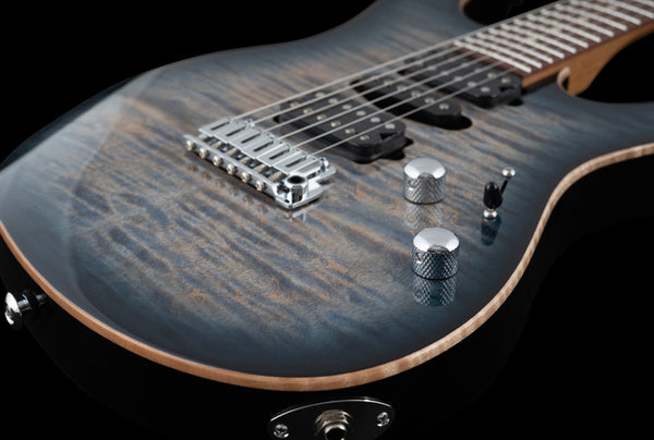 Suhr Modern Plus, Faded Trans Whale Blue Burst, HSH, Pau Ferro - Hardcase