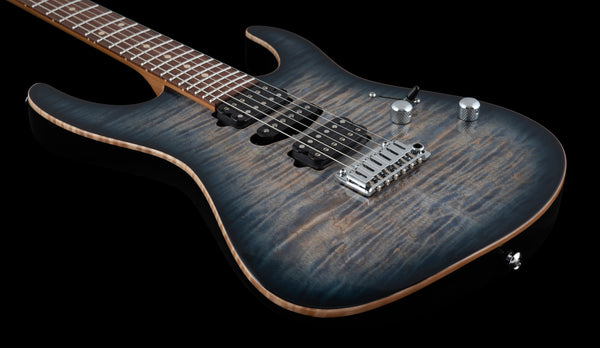 Suhr Modern Plus, Faded Trans Whale Blue Burst, HSH, Pau Ferro - Hardcase