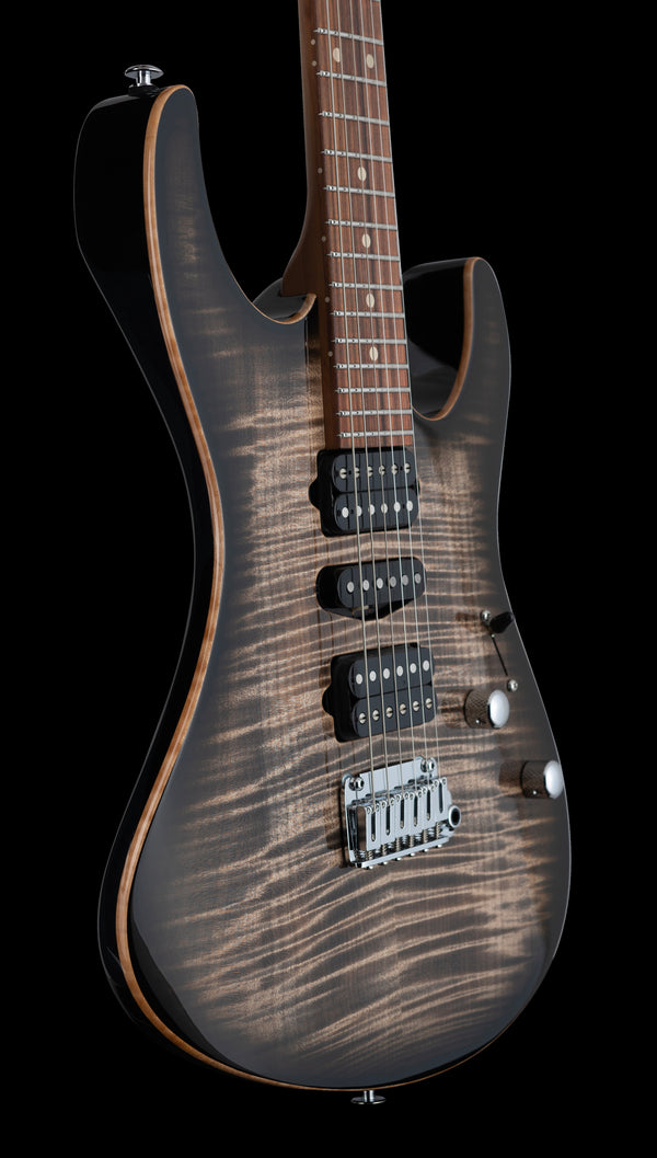 Suhr Modern Plus, Trans Charcoal Burst, HSH, Pau Ferro - Hardcase