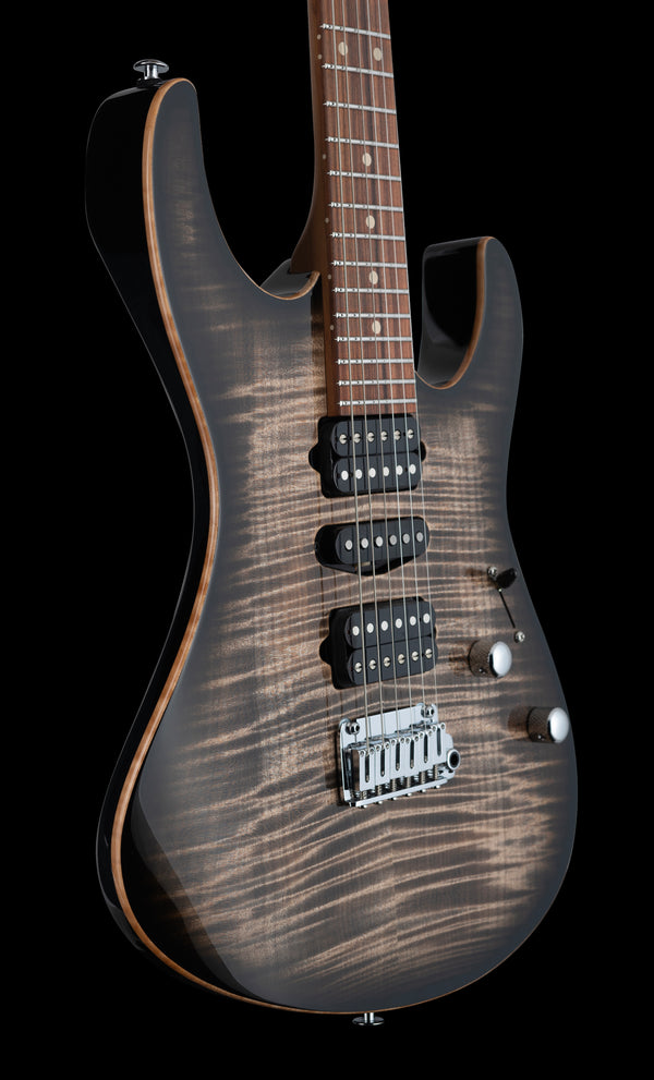 Suhr Modern Plus, Trans Charcoal Burst, HSH, Pau Ferro - Hardcase