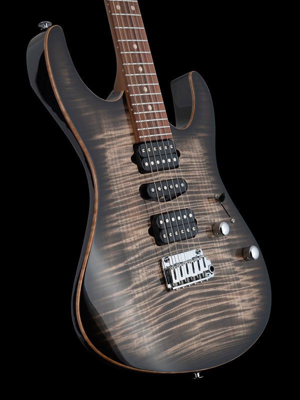 Suhr Modern Plus, Trans Charcoal Burst, HSH, Pau Ferro - Hardcase