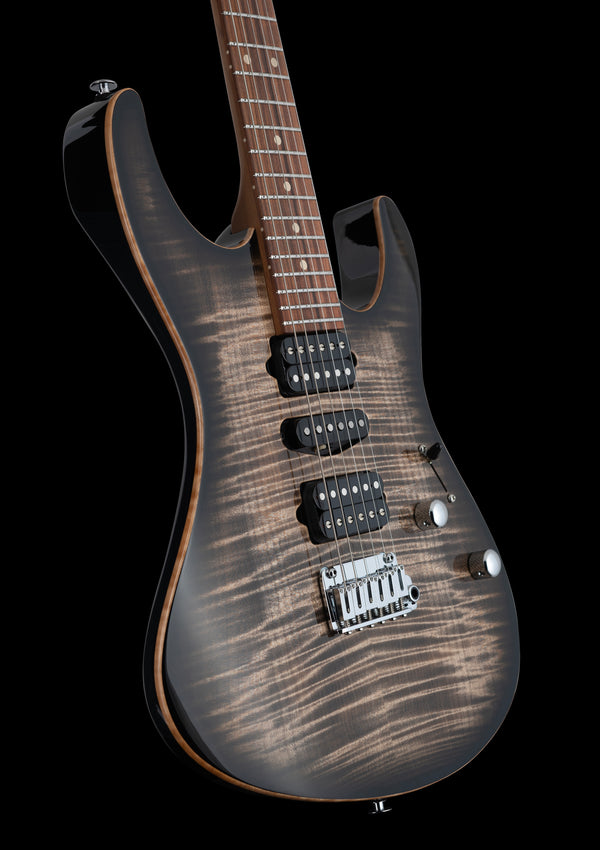 Suhr Modern Plus, Trans Charcoal Burst, HSH, Pau Ferro - Hardcase