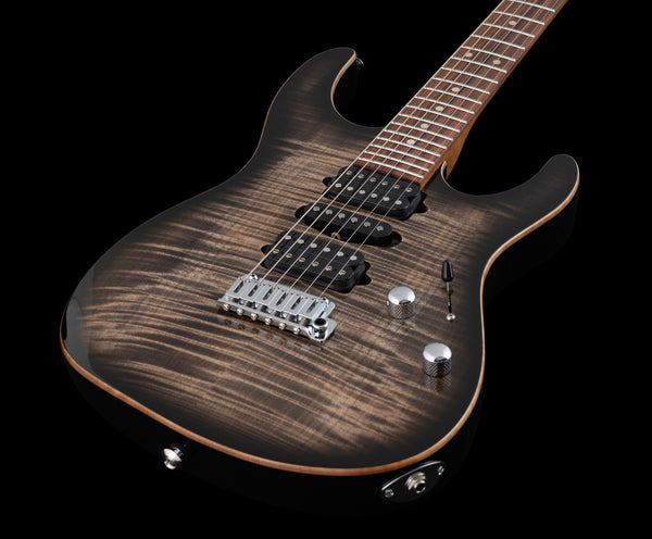 Suhr Modern Plus, Trans Charcoal Burst, HSH, Pau Ferro - Hardcase
