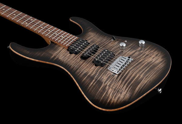 Suhr Modern Plus, Trans Charcoal Burst, HSH, Pau Ferro - Hardcase
