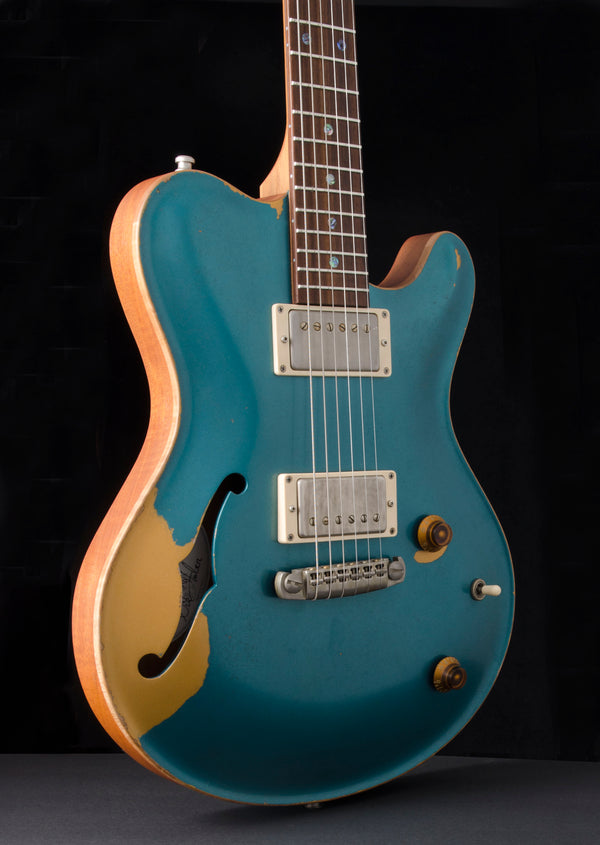 Nik Huber Dolphin II Hollow Body Prototype - NAMM Guitar - Aged Ocean Turquoise