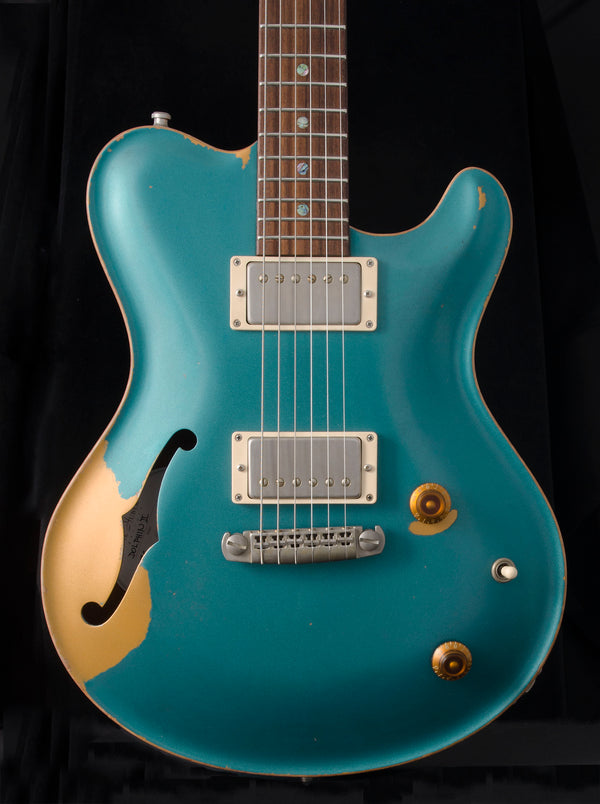 Nik Huber Dolphin II Hollow Body Prototype - NAMM Guitar - Aged Ocean Turquoise