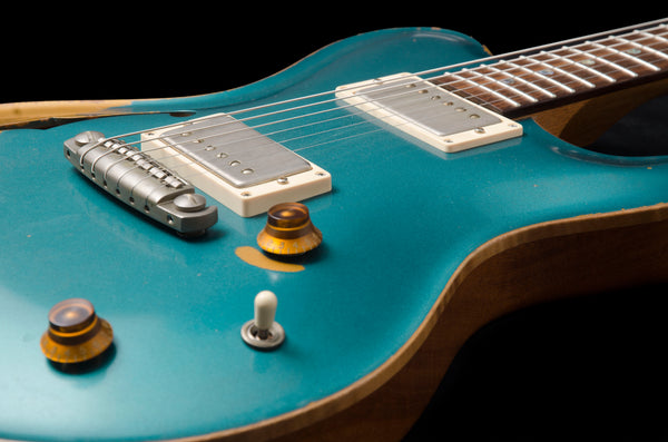 Nik Huber Dolphin II Hollow Body Prototype - NAMM Guitar - Aged Ocean Turquoise