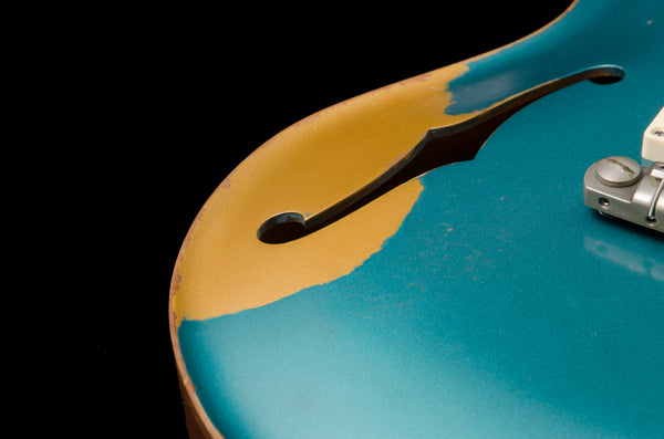 Nik Huber Dolphin II Hollow Body Prototype - NAMM Guitar - Aged Ocean Turquoise