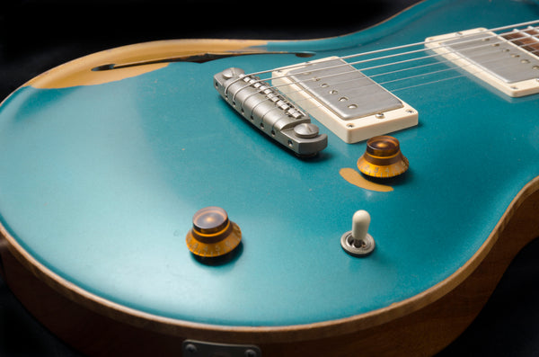 Nik Huber Dolphin II Hollow Body Prototype - NAMM Guitar - Aged Ocean Turquoise