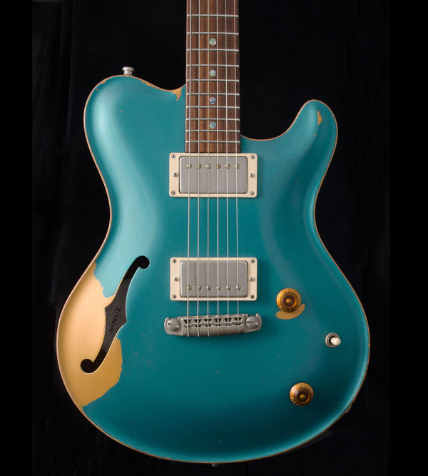 Nik Huber Dolphin II Hollow Body Prototype - NAMM Guitar - Aged Ocean Turquoise