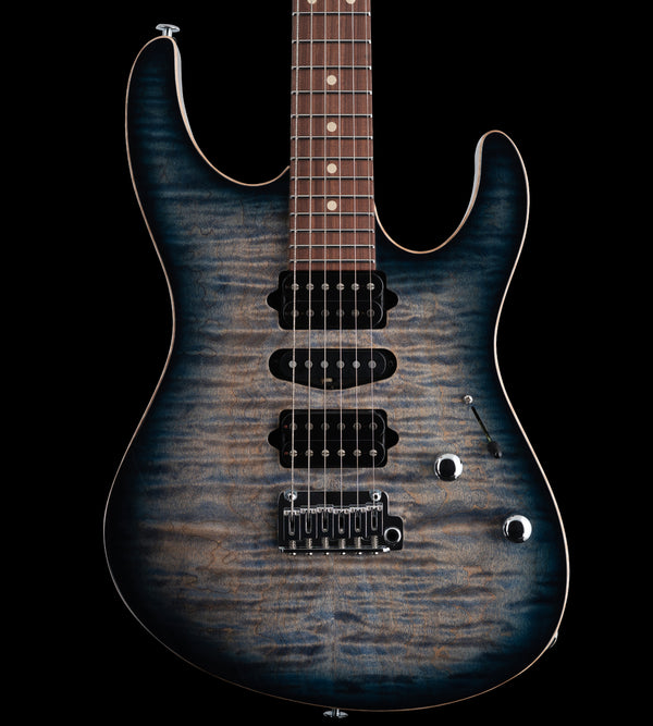 Suhr Modern Plus, Faded Trans Whale Blue Burst, HSH, Pau Ferro - Hardcase