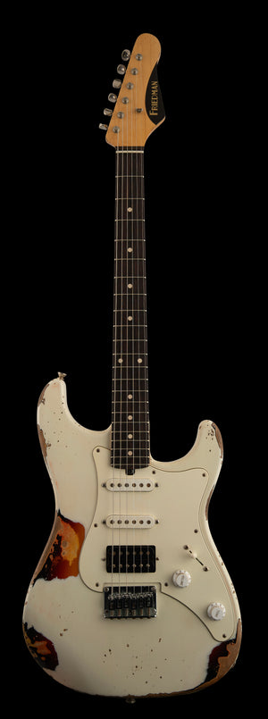 Friedman Vintage-S - HSS - Aged White on 3 Tone Burst