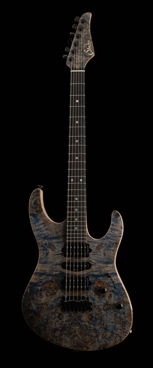 Suhr Custom Modern, Burl Top, Trans Blue Denim