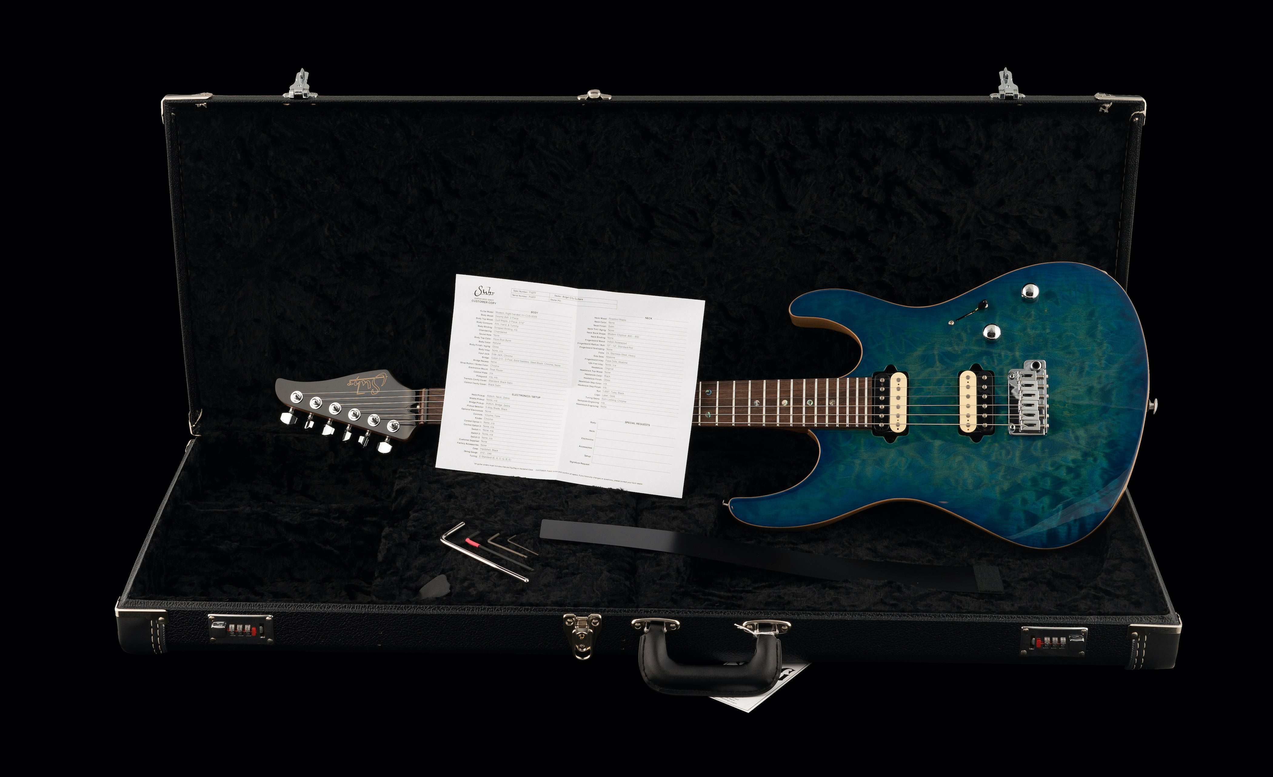 Suhr Custom Modern Aqua Blue Burst – Angel City Guitars