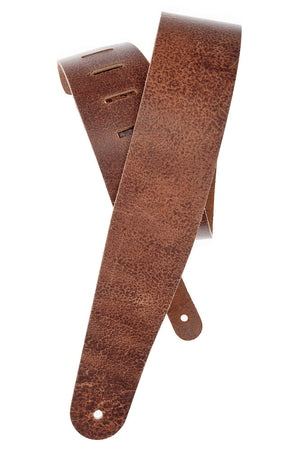 D'Addario Deluxe Leather Guitar Strap, Blasted, Brown