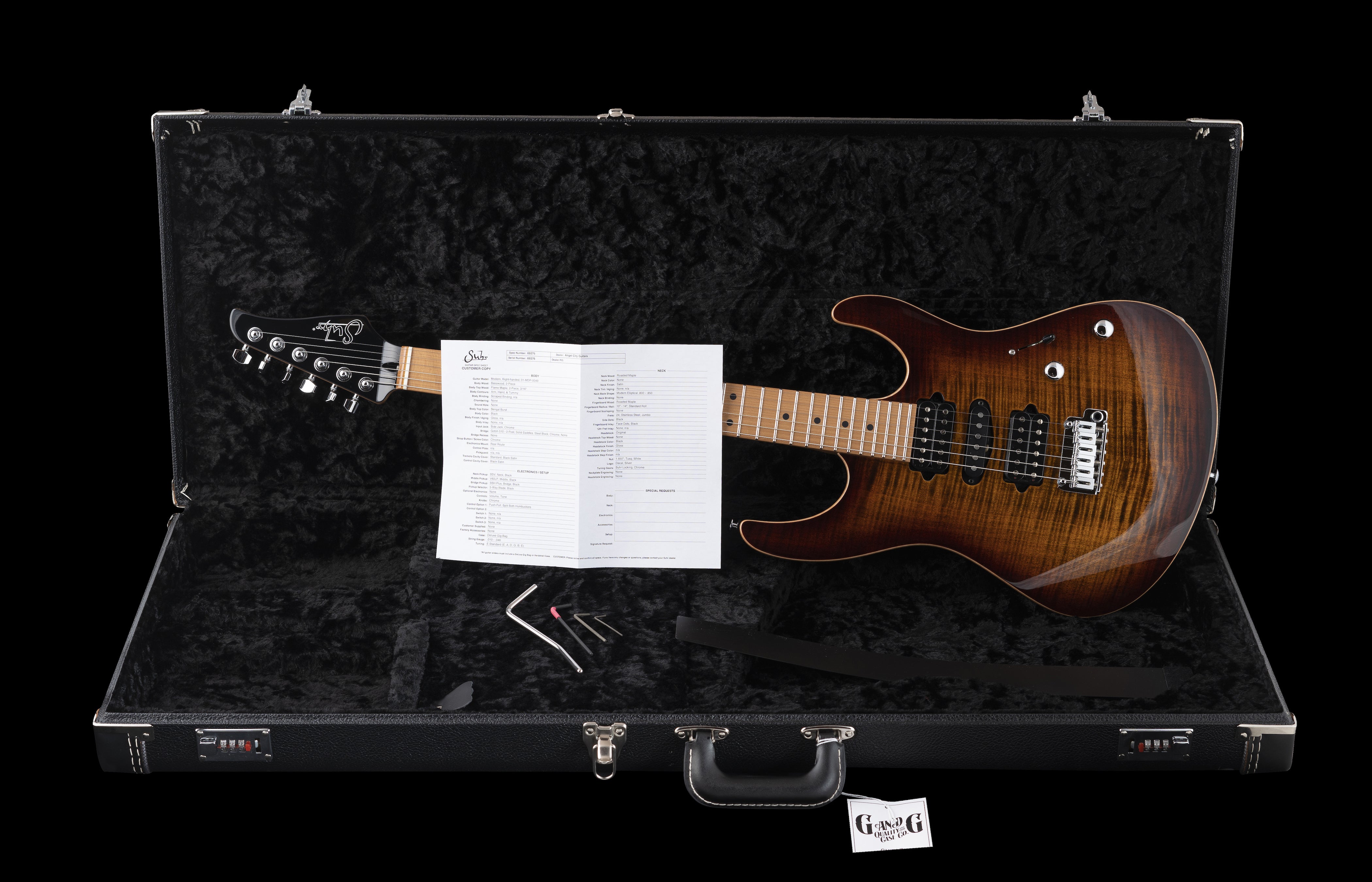 Suhr Modern Plus, Bengal Burst, HSH, Maple - hardcase upgrade – Angel City  Guitars