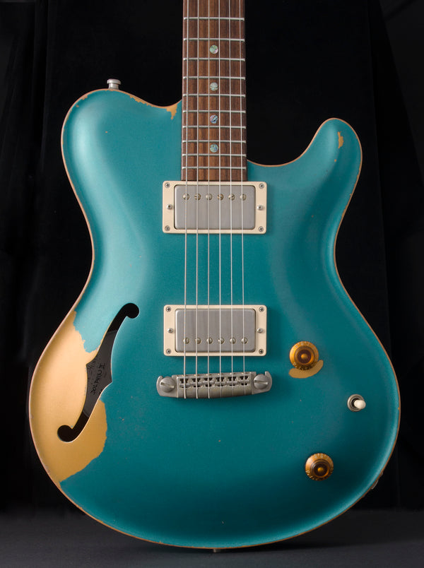 Nik Huber Dolphin II Hollow Body Prototype - NAMM Guitar - Aged Ocean Turquoise