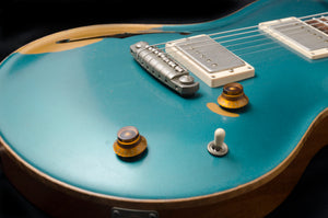 Nik Huber Dolphin II Hollow Body Prototype - NAMM Guitar - Aged Ocean Turquoise
