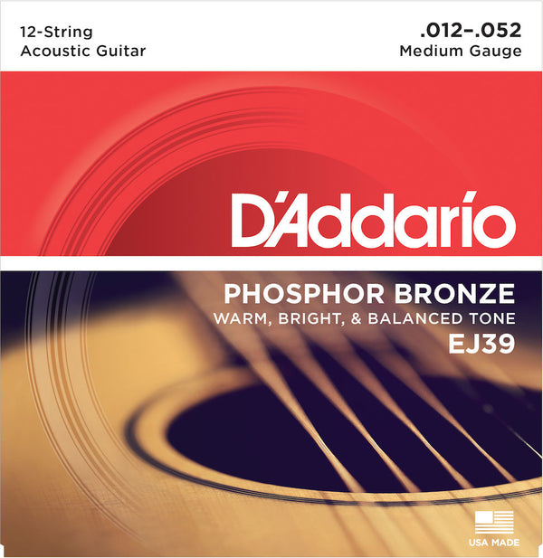 D’Addario Phosphor Bronze Acoustic Strings - 12 String
